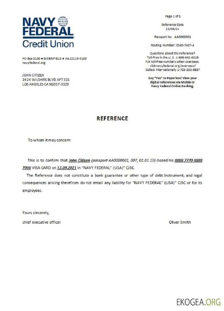 Référence USA , Navy Federal , closure